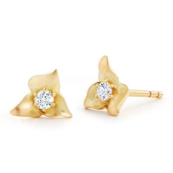 💖SOLD💖 Sophie 18k gold 0.2 tcw diamond earrings F/G VS2 - Picture 1 of 7